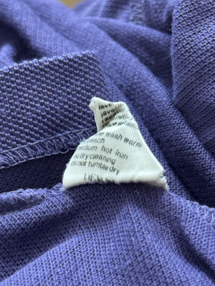 Koszulka Polo Lacoste XL fioletowa długi rękaw longsleeve plus size