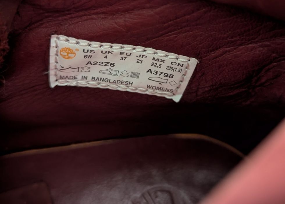 Тімберленд, черевики Timberland 23см. Женские ботинки марсала бургунди