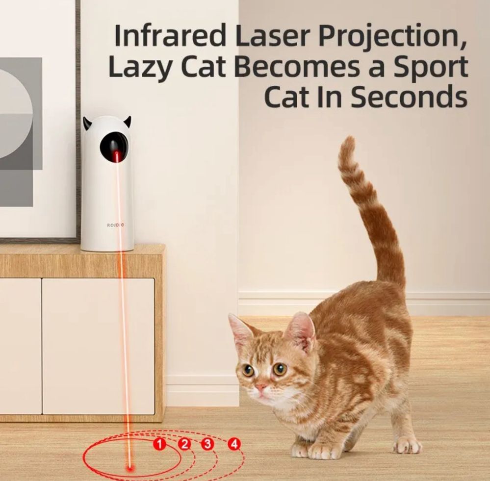 ROJECO лазер-іграшка для котів. Автоматичний лазер