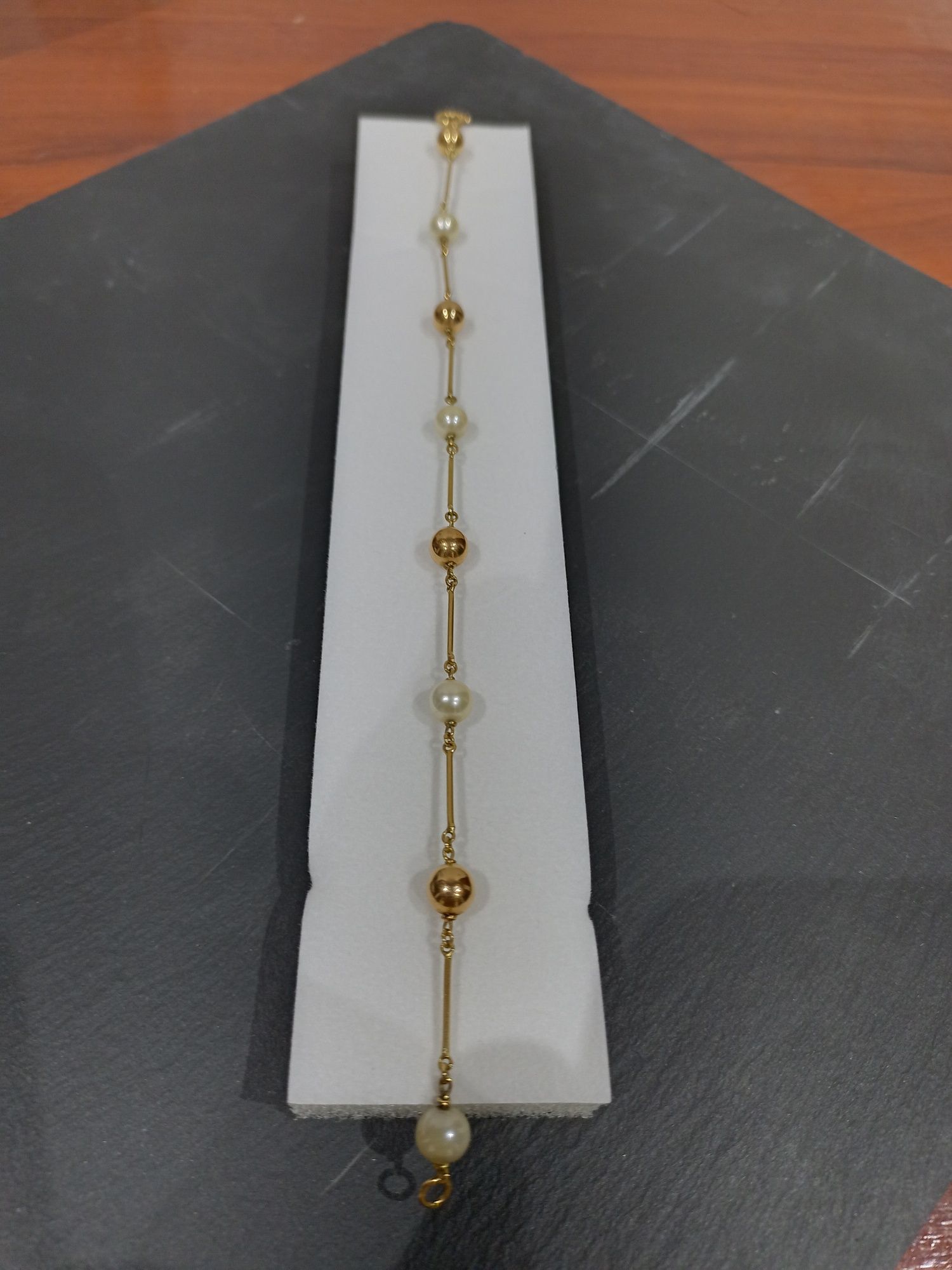 Colar e Pulseira em Ouro 19,2K com Pérolas Naturais