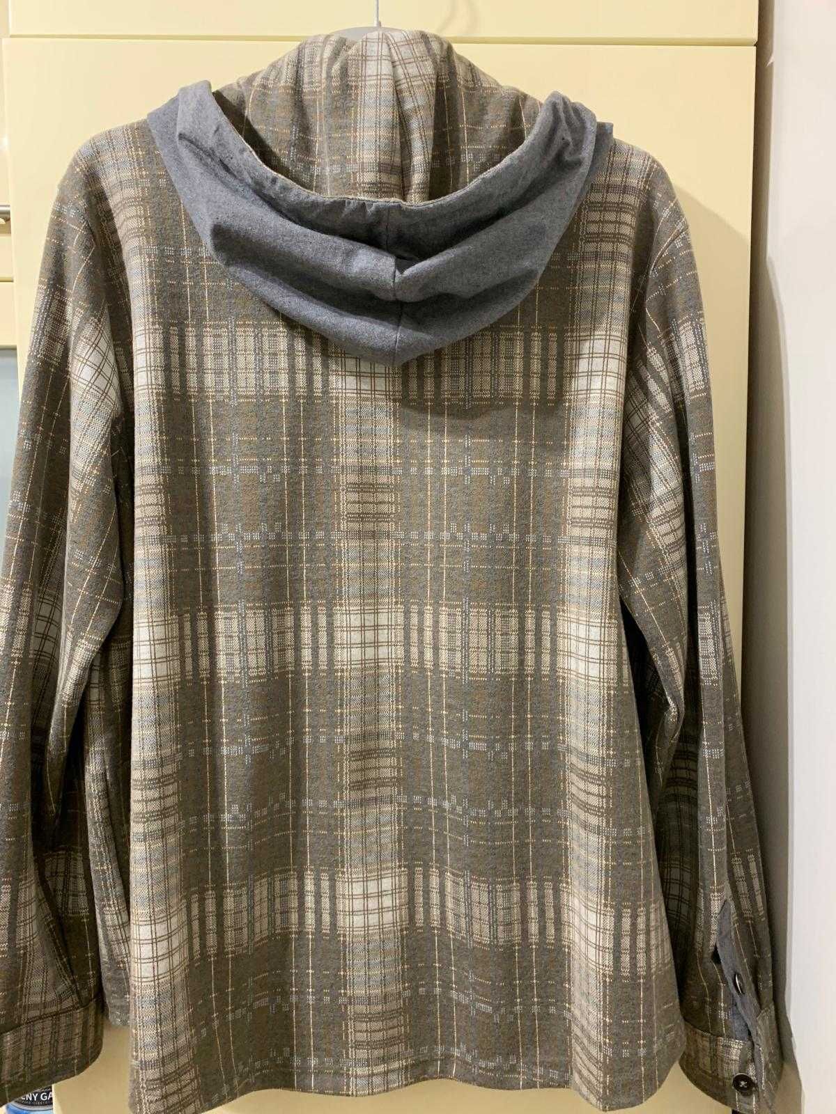 nowa męska koszula z kaptur. bluza koszulowa XXL marki ClaudioCampione