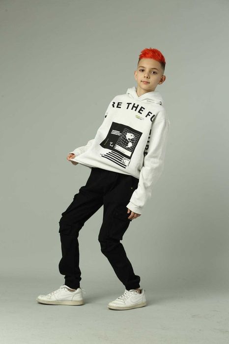 Штани чорні карго підліткові для хлопчиків, штани шкільні для хлопчика