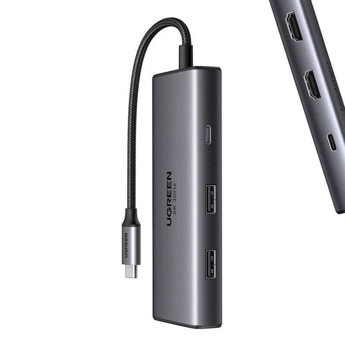 Adapter 6w1 USB-C do USB-A 3.0, USB-C 3.0, HDMI, 100W, Power Delivery