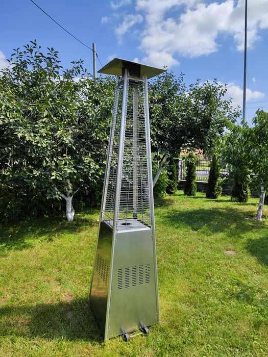 Parasol grzewczy gazowy Piramida duża moc, stal nierdzewna   Wysoka mo
