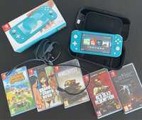 Nintendo Switch Lite Turquise + etui + microSDXC 256 GB + Wreckfest