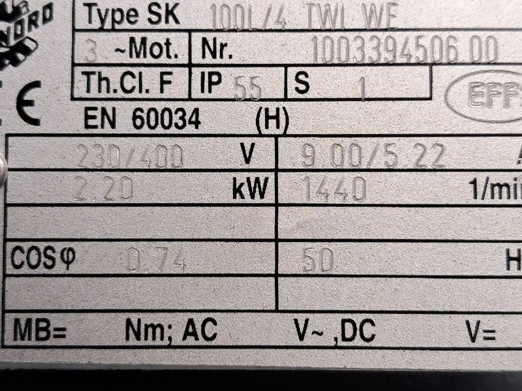 Motoreduktor 2,2 kW/ 50 obr.