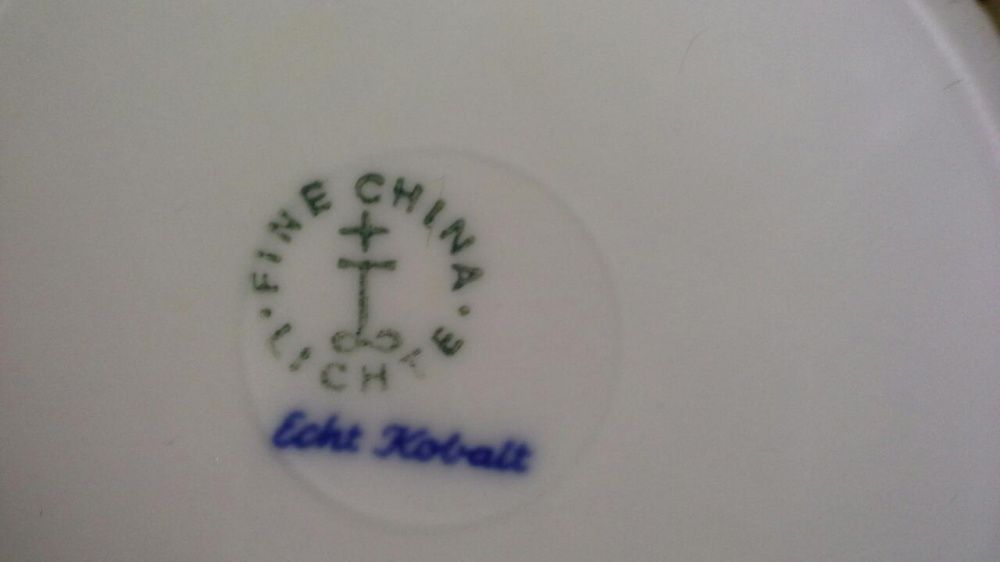 Wazonik Kobaltowy LICHTE, Echt Kobalt,Fine China, Porcelana