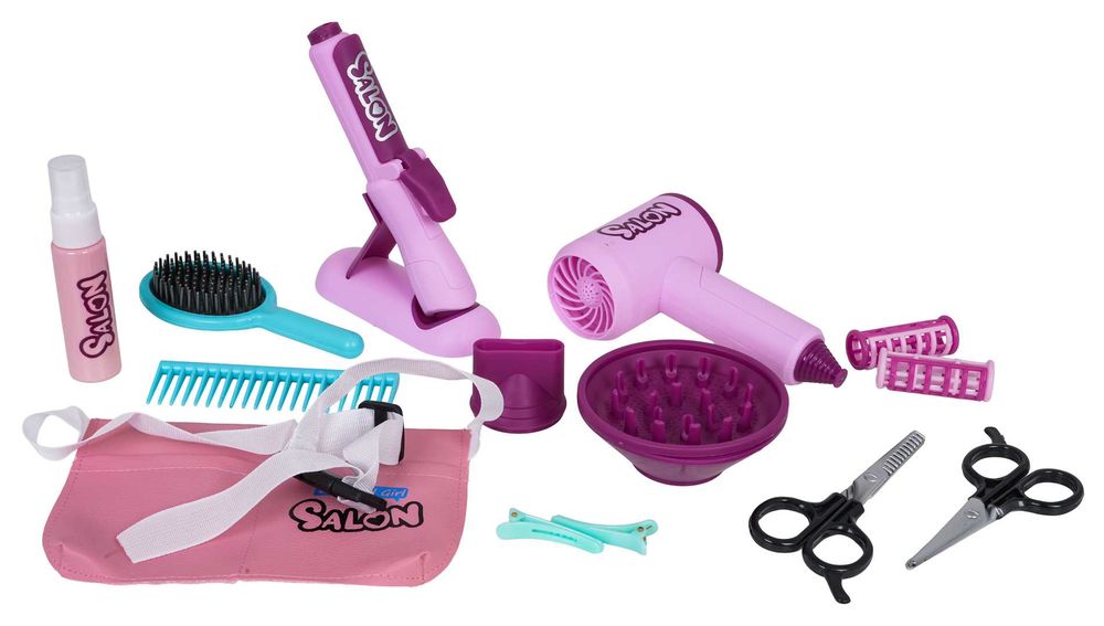 Zestaw Małej Fryzjerki Suszarka Prostownica Nożyczki Torebka YF826