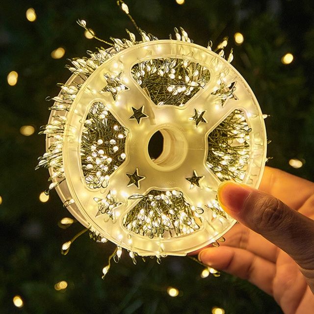 Гірлянда роса на котушці  мішура, феєрверк від usb+пульт