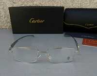Cartier очки имиджевые оправа для очков модные узкие в серебристом мет