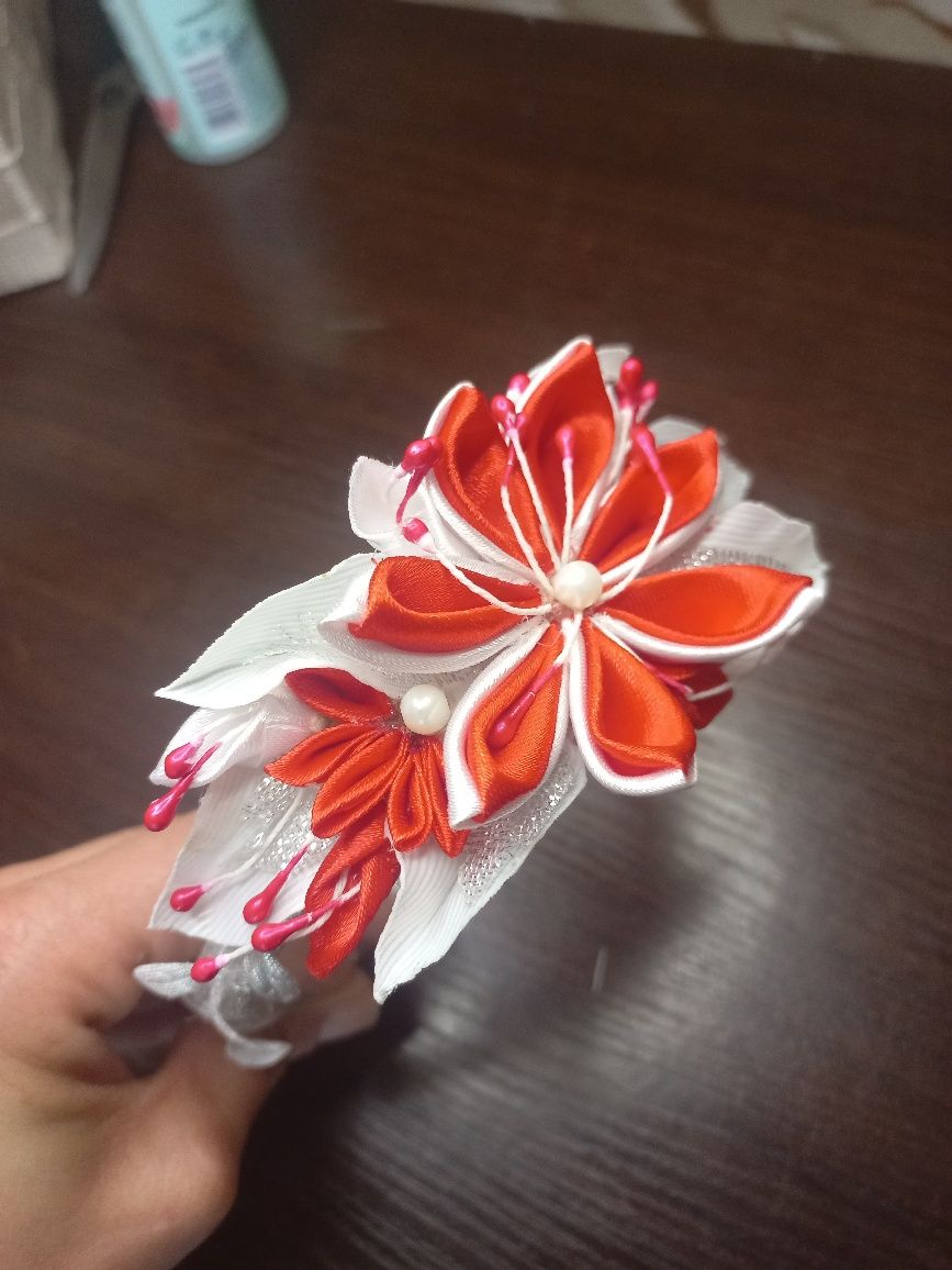 Opaska do włosów kanzashi
