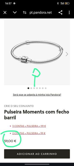 Vendo pulseira da pandora