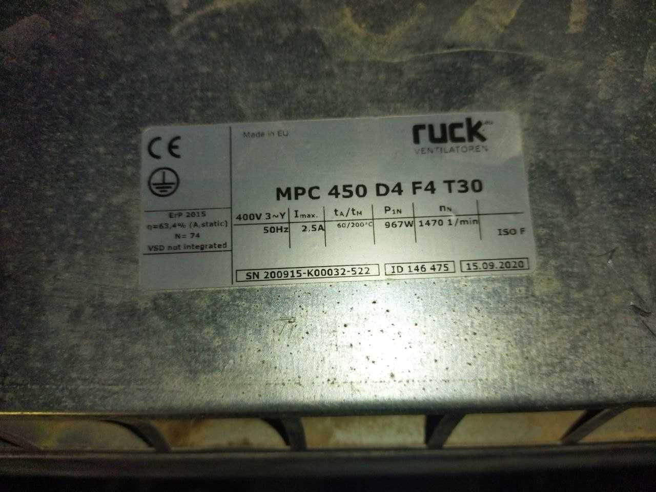 Ventilador de Extração Ruck MPC 450 D4 F4 T30