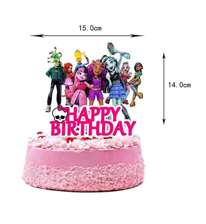 Monster High Zestaw Urodzinowy 4 części Balony Baner Topper Wzór 2