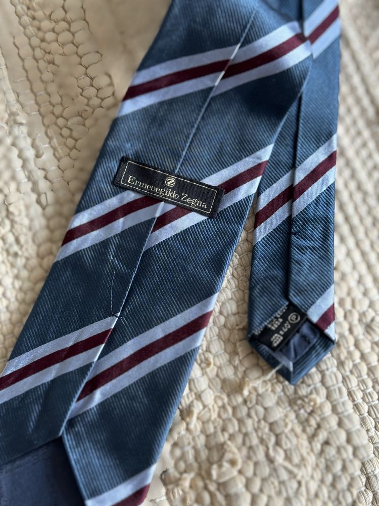 Ermenegildo zegna оригінал 100% шовк італія краватка синя