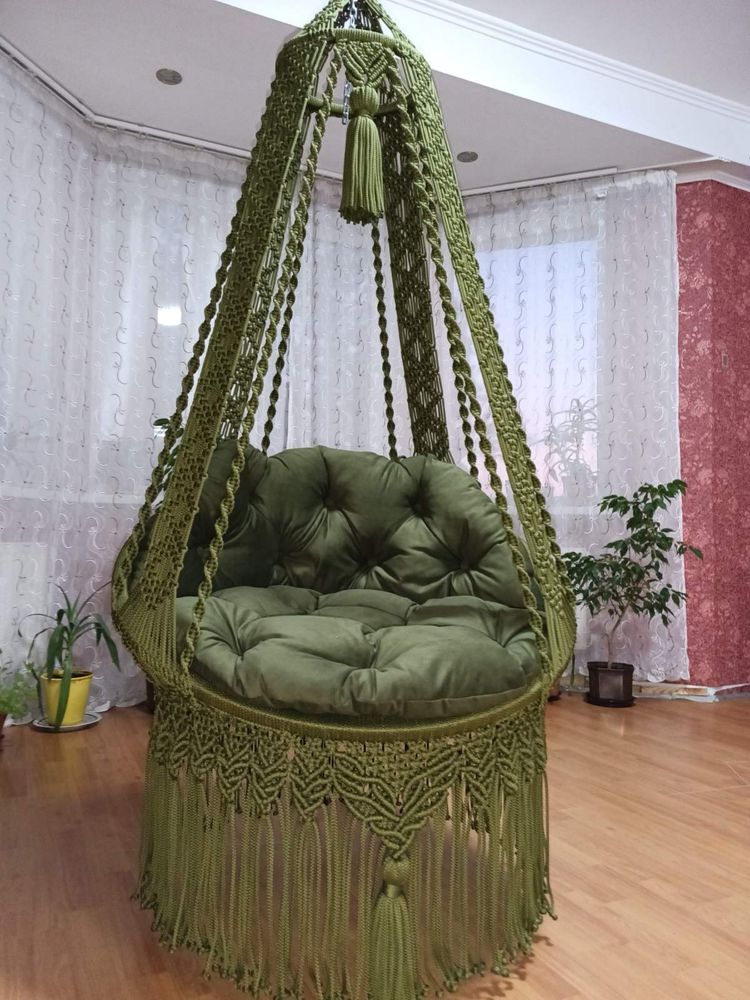 Fotel wiszący, hamak, huśtawka do domu, fotel boho, dekoracja