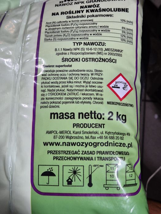 Nawóz do roślin kwaśnolubnych 2 kg