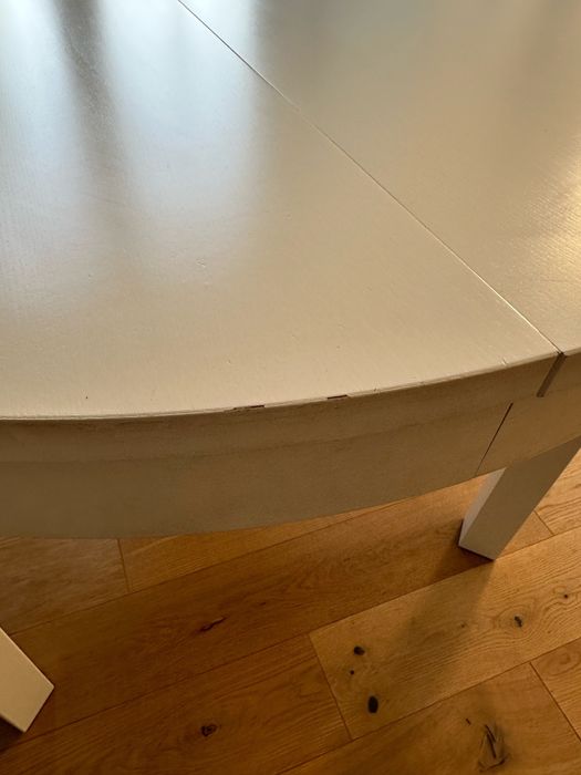 IKEA BJURSTA Stół rozkładany okrągły BIAŁY 115/166