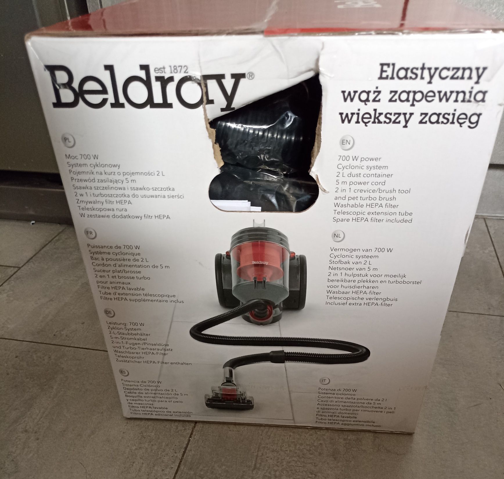 Odkurzacz Beldray bezworkowy 700W