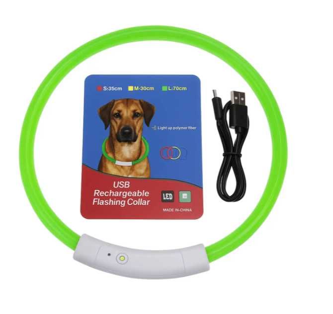 Ошейник светодиодный для собак, светящийся ошейник для животных