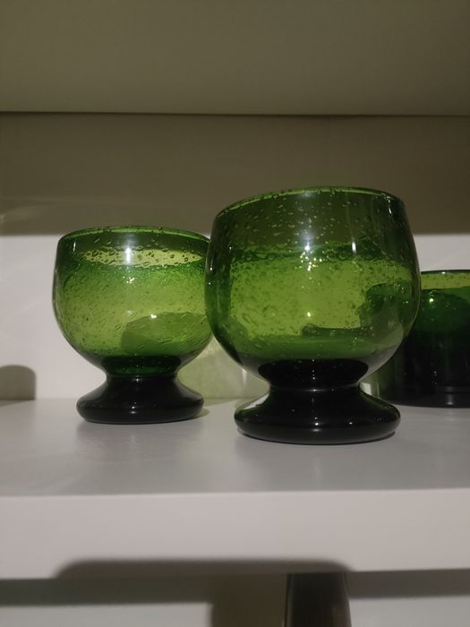 Szkło kolorowe prl Zbigniew Horbowy pucharek kieliszek  szklanki