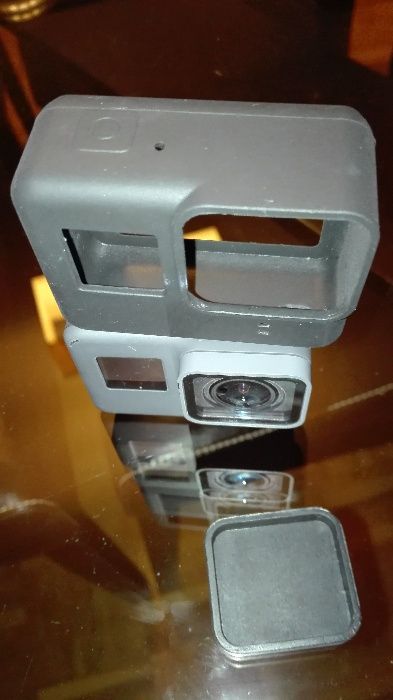 Capa de Silicone + Tapa Lentes Gopro Hero 6 e Hero 5 BLack Artigo Novo