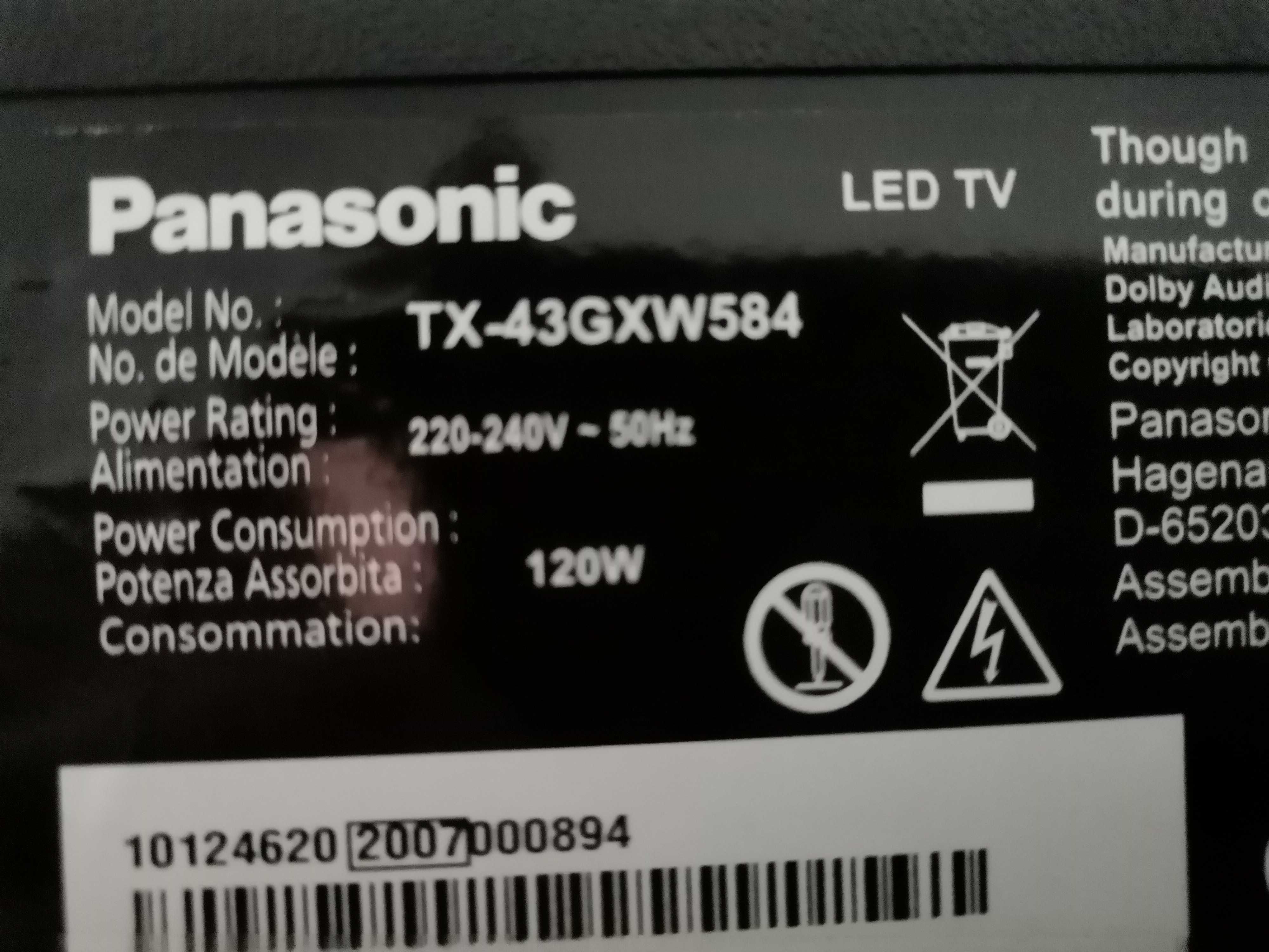 Panasonic 43"4K UHD HDR10 bluetooth wifi netflix youtube