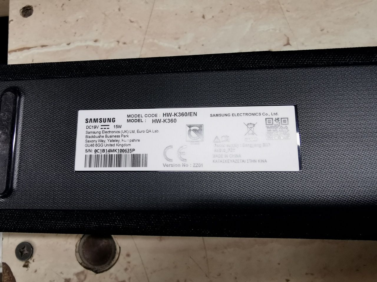 Soundbar Samsung 160W + Subwoofer bluetooth led model HW-K360