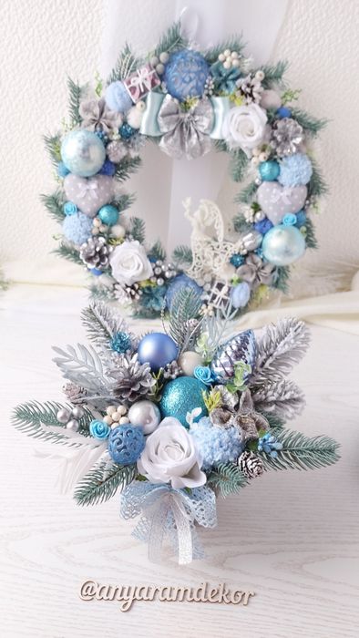 Вінок на двері, рождественский венок, подсвечник новорічний вінок