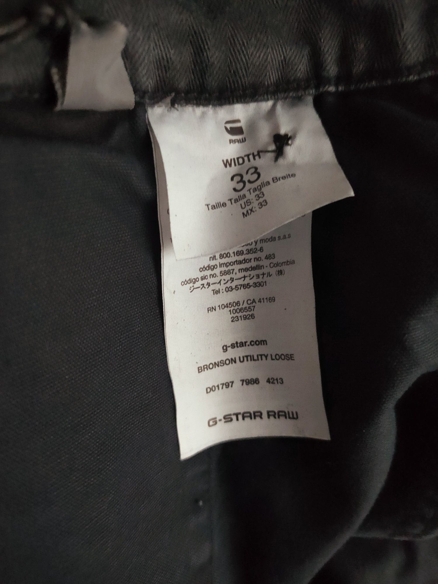 Nowe męskie spodnie G-Star Raw Bronson Utiliti Loose W33 L30