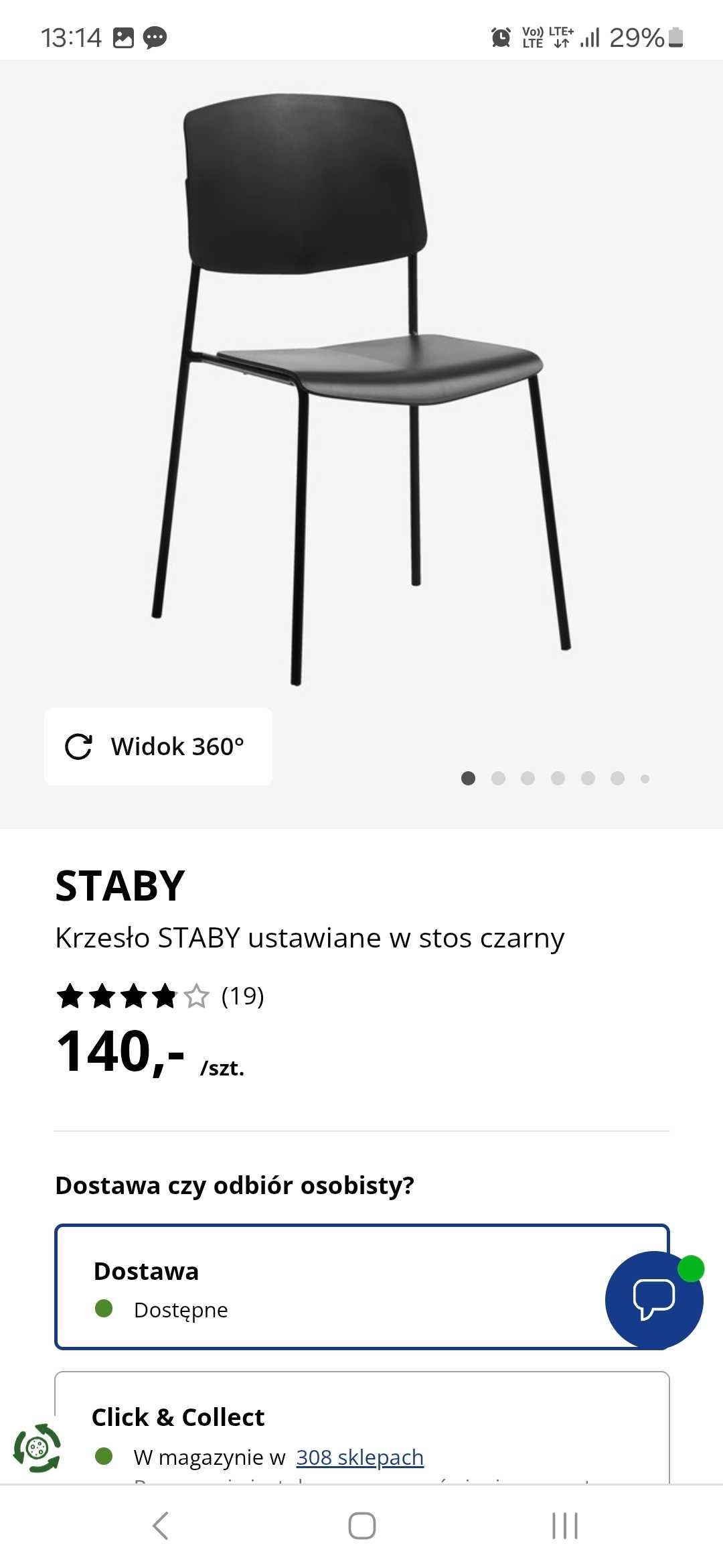 Krzesło czarne  4 szt