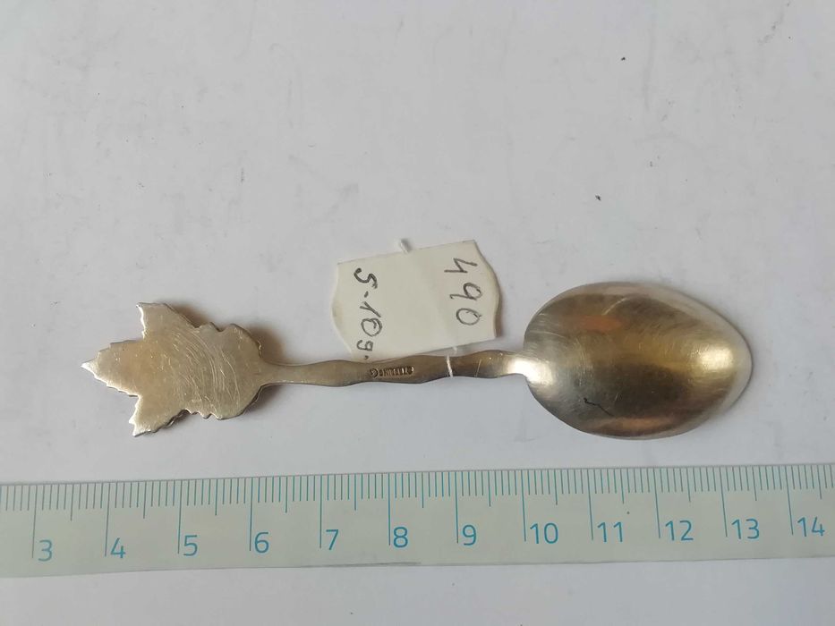 Łyżeczka ozdobna srebrna emaliowana sygnowana