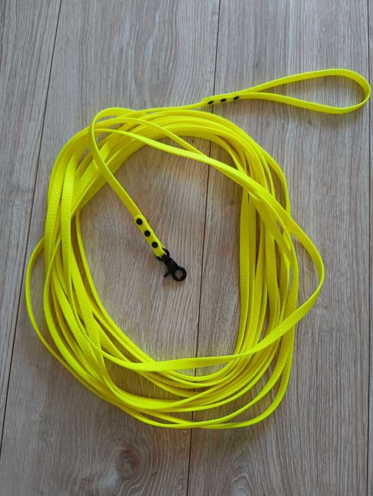 Linka treningowa smycz hexa plaster miodu 10m 10mm neonowa żółta