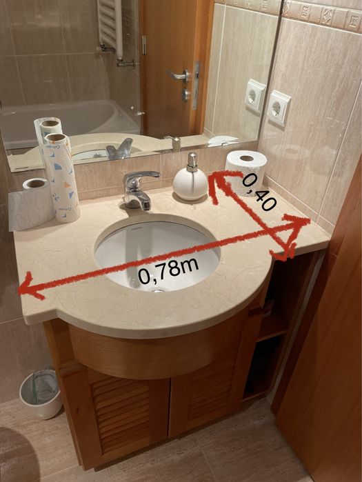 Movél com lavarorio e monocomando + Espelho com led integrado