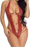 Czerwone koronkowe body seksowne stringi L 40
