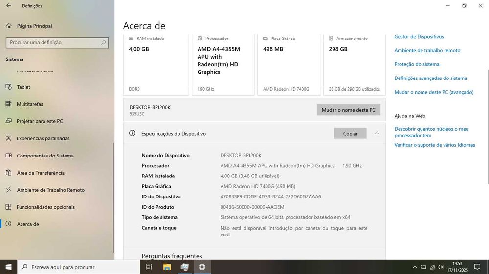 Portátil Samsung NP535U