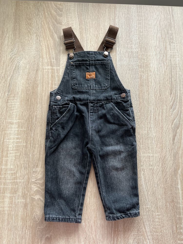 ZARA super spodnie jeansy ogrodniczki chłopięce ocieplane 80 cm!