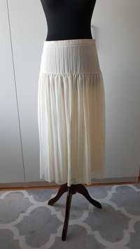 Kremowa plisowana spódnica