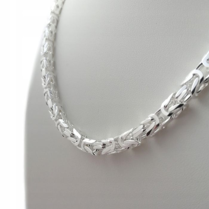 Elegancki Łańcuszek Męski Splot Królewski Srebro 925 Gruby Szeroki+gra