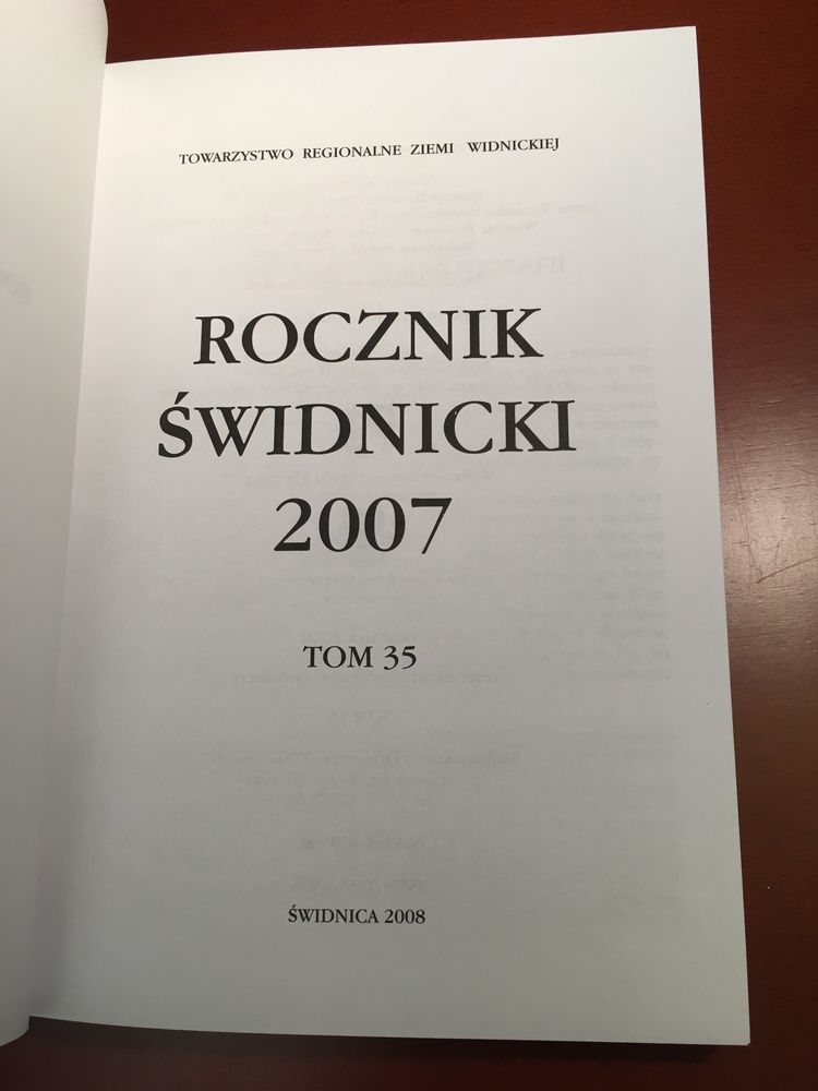 Rocznik świdnicki tom 35 (2007) Świdnica