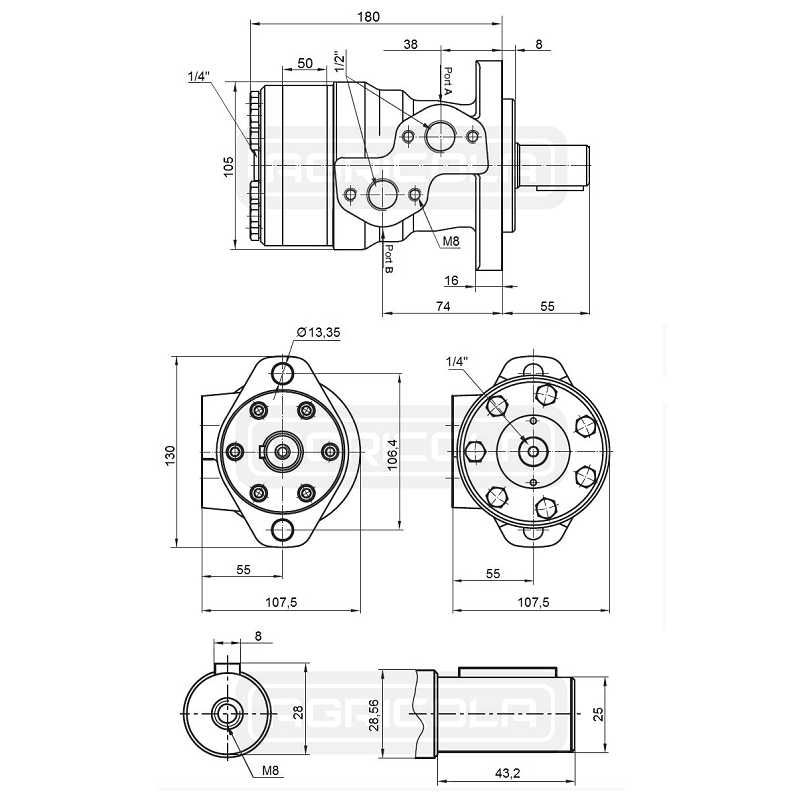 Silnik hydrauliczny BMR 250 O2 WC25 Z PŁ