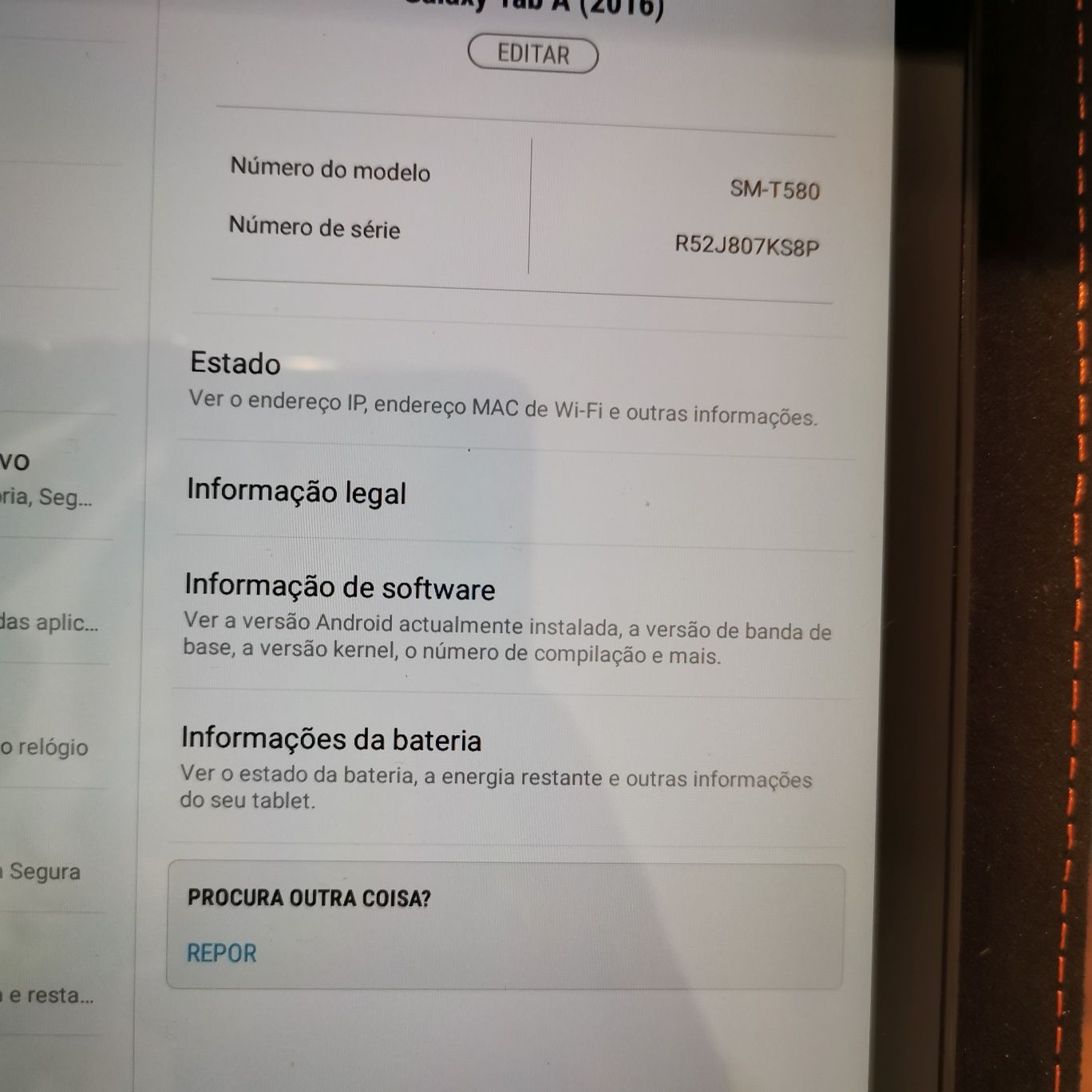 Samsung galaxy tab A com teclado