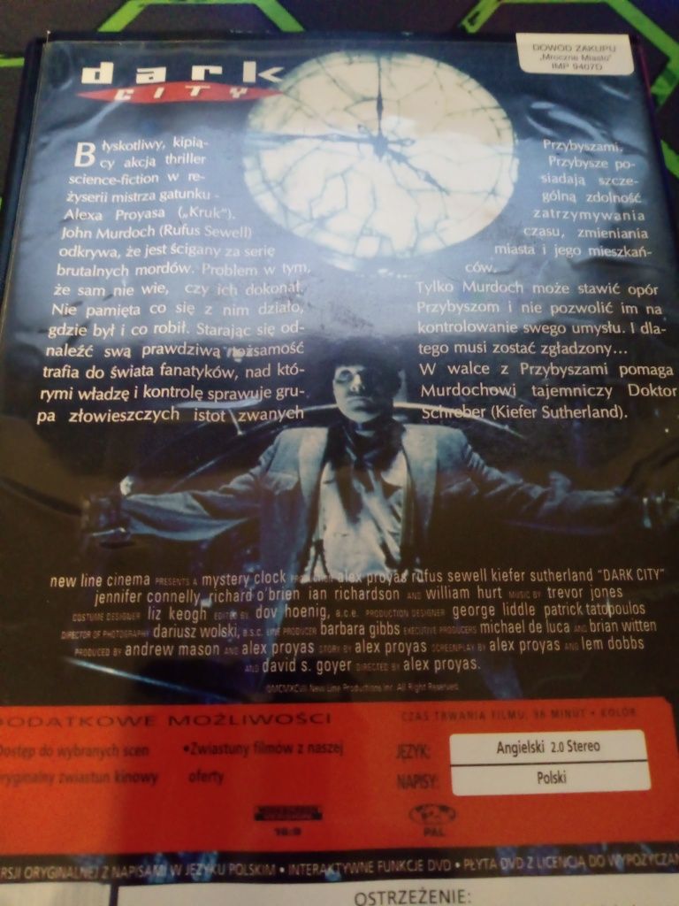Dark City – Mroczne Miasto – DVD – science fiction noir – Alex Proyas