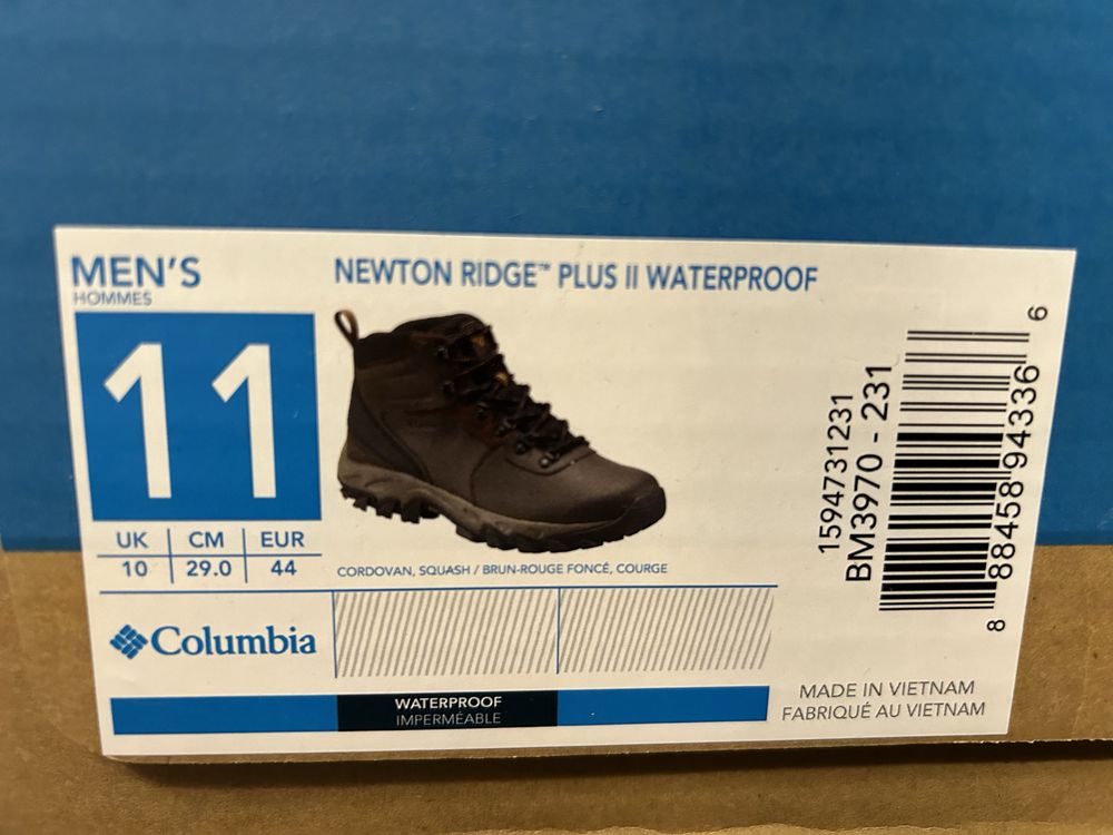 Мужские ботинки Columbia newton ridge™ plus ii waterproof hiking,44