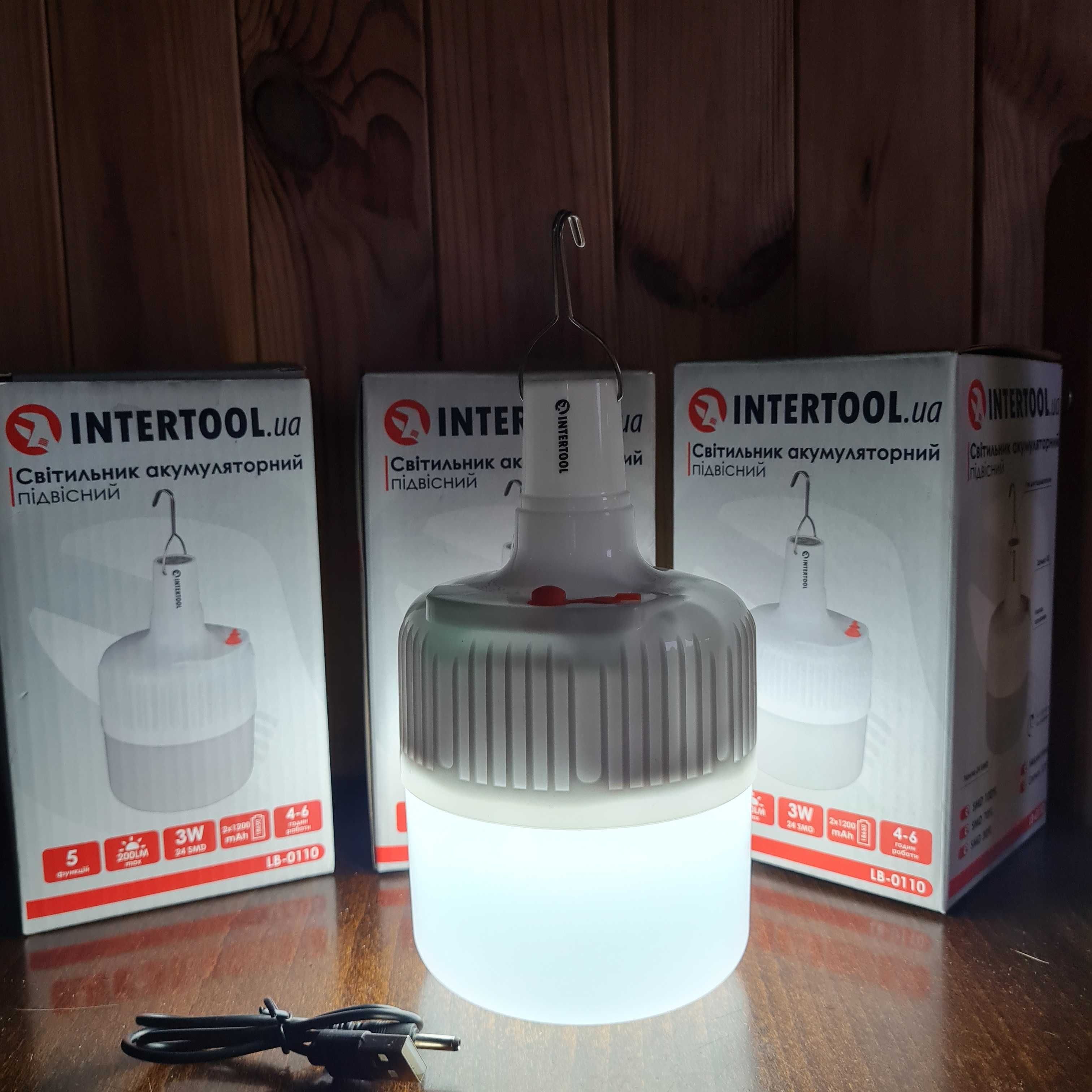 Світильник акумуляторний підвісний 24 SMD INTERTOOL LB-0110