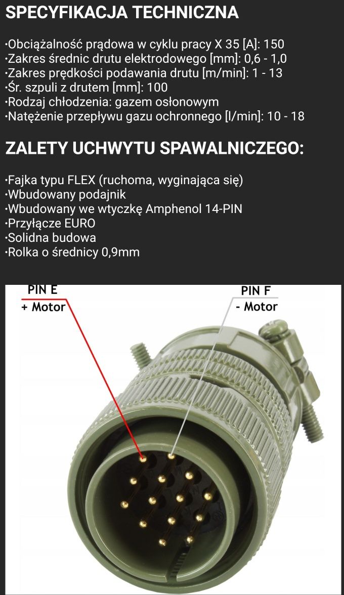 Uchwyt spawalniczy spoolgun M-15/ SB8