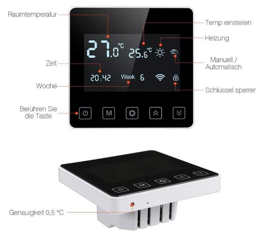Inteligentny termostat wifi do elektrycznego ogrzewania podłogi SWAREY