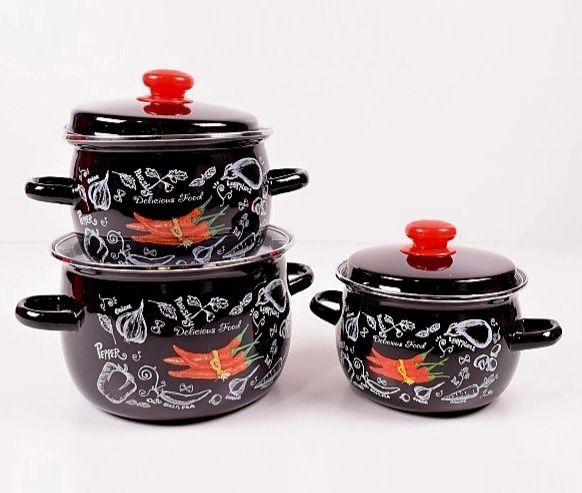 Набір емальованих каструль