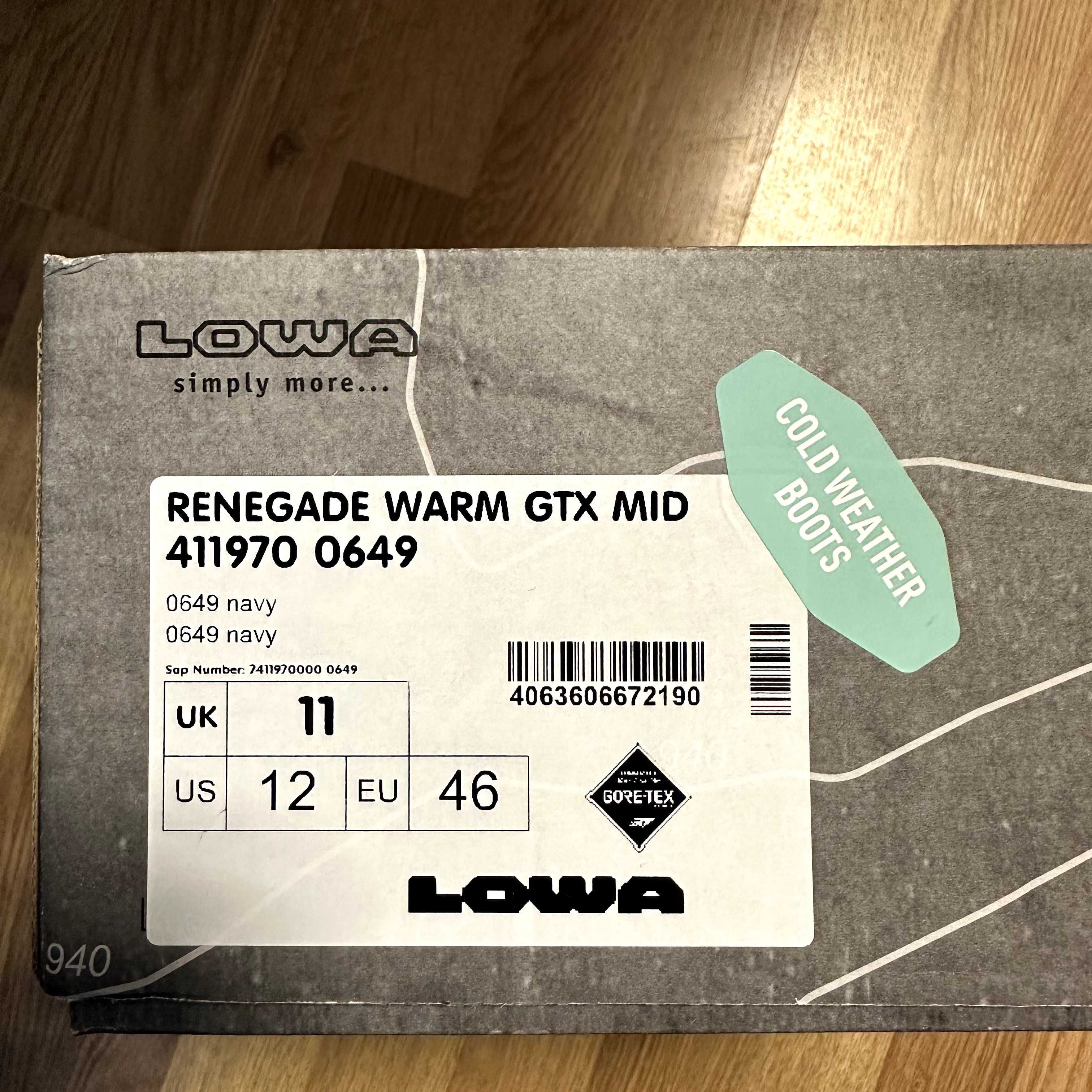 LOWA Renegade Warm GTX MID 45 (US11) Navy (нові)