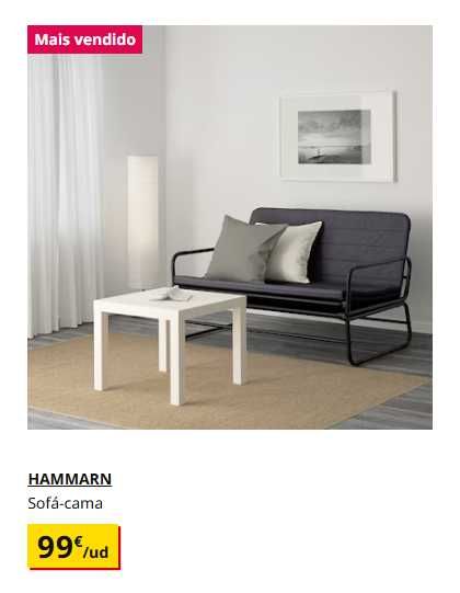 Sofa Cama Preto Hammarn